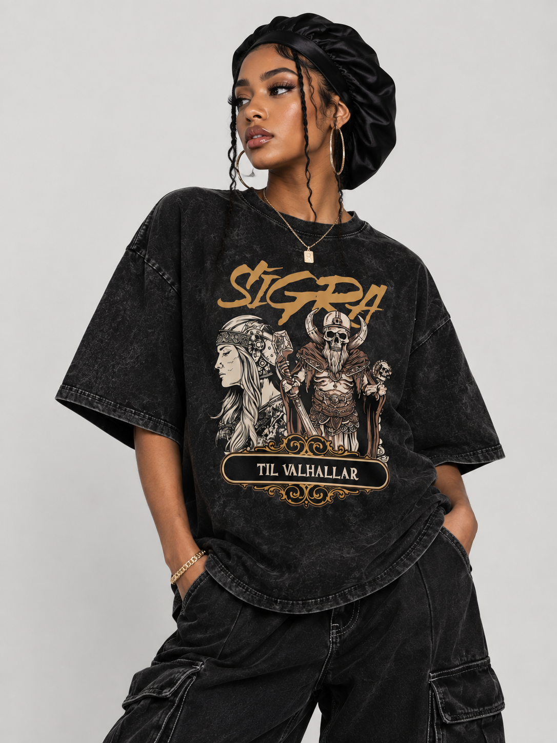 SIGRA - Snow Washed Oversized T-Shirt