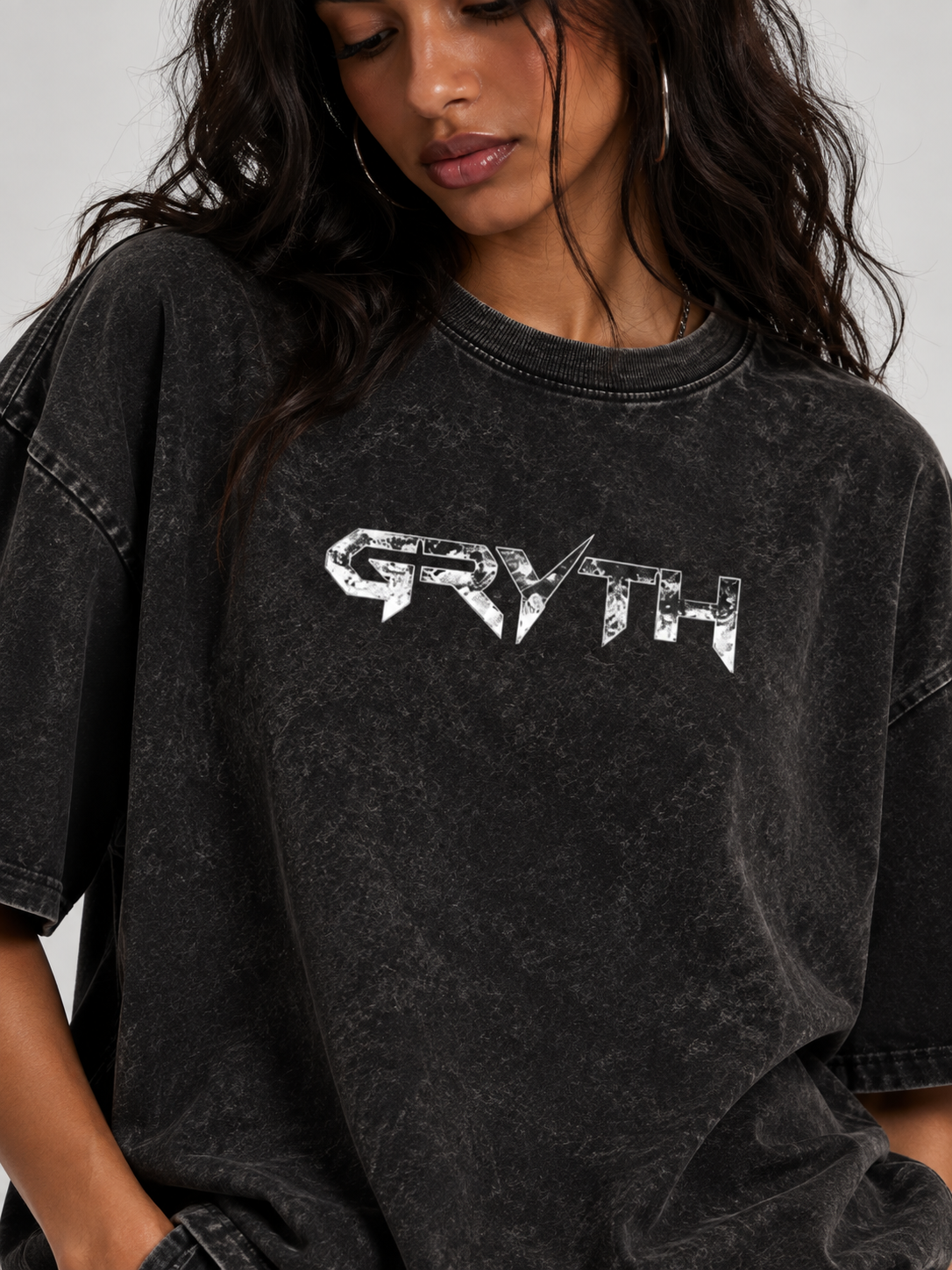 Obsidian - Snow Washed Oversized T-Shirt