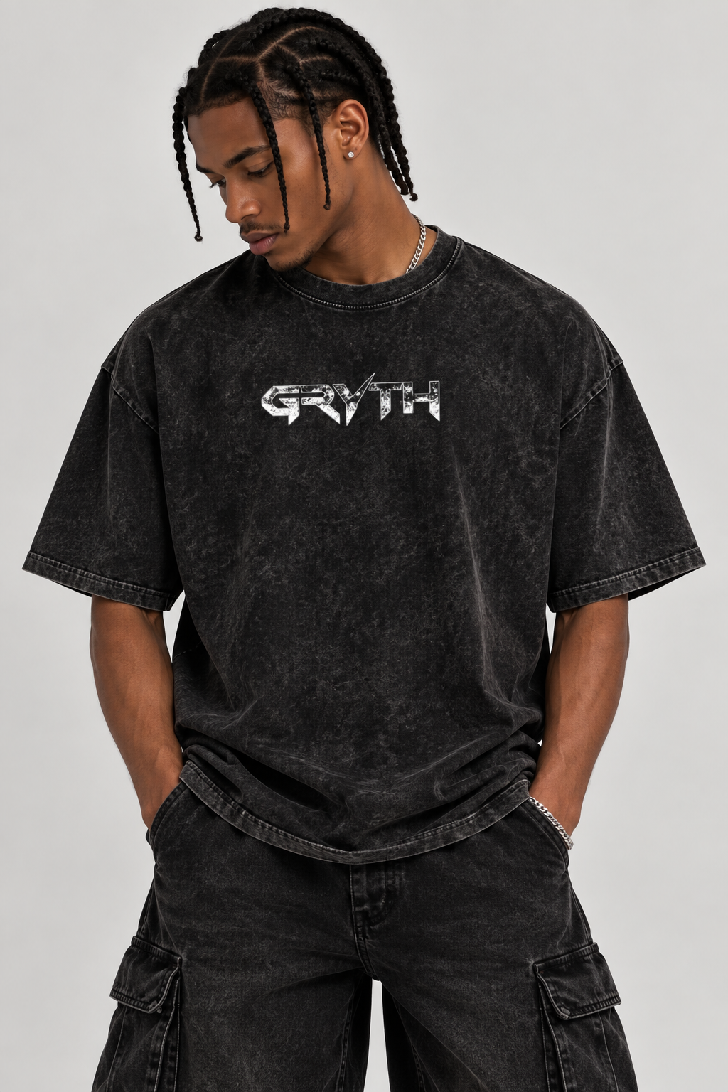 Obsidian - Snow Washed Oversized T-Shirt