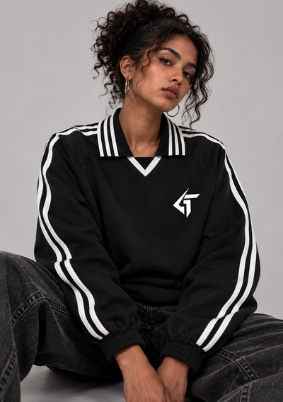 GRYTH Striped Collar Sweatshirt