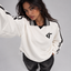 GRYTH White Striped Collar Sweatshirt