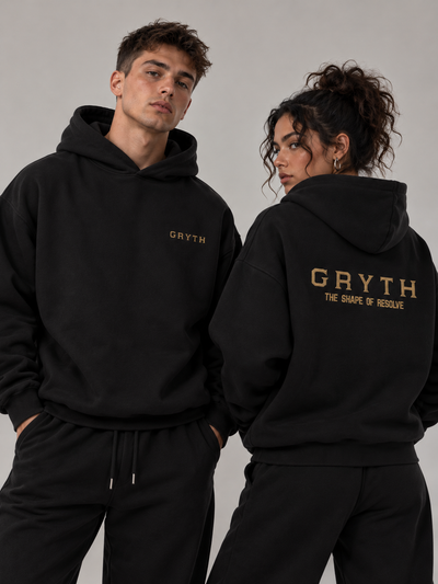 Gold Embroidered - Fleeced Boxy Hoodie
