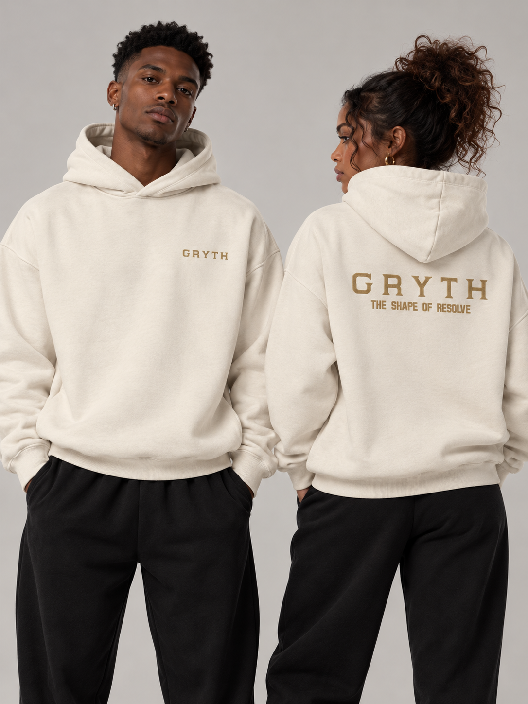 Gold Embroidered - Fleeced Boxy Hoodie