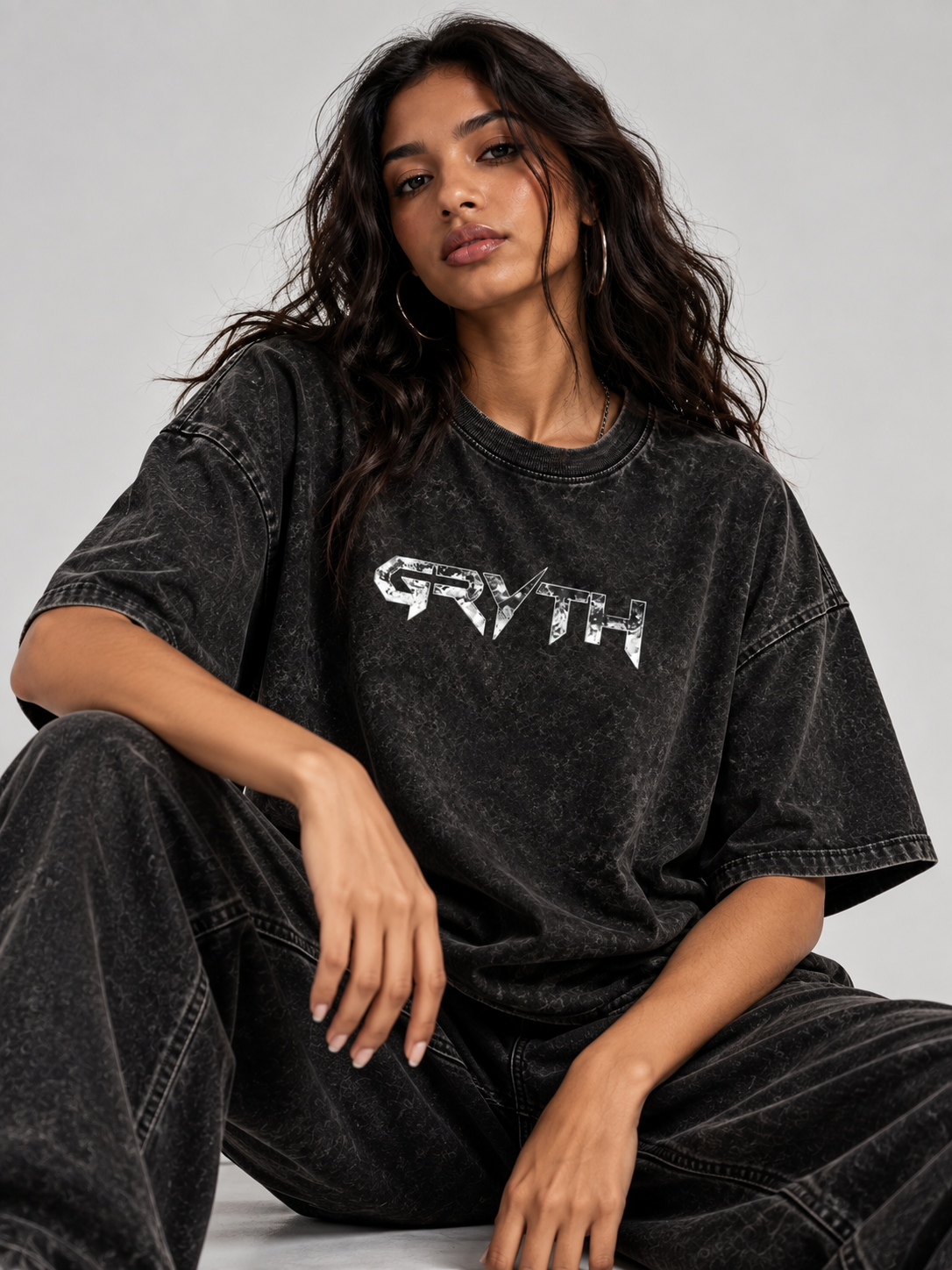 Obsidian - Snow Washed Oversized T-Shirt