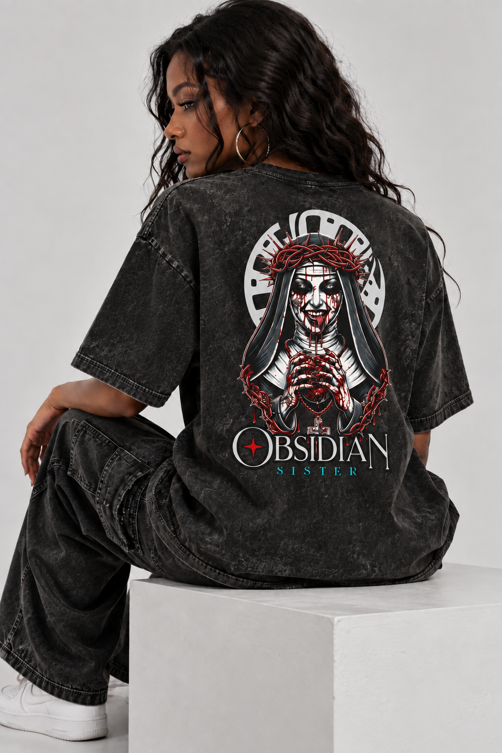 Obsidian - Snow Washed Oversized T-Shirt