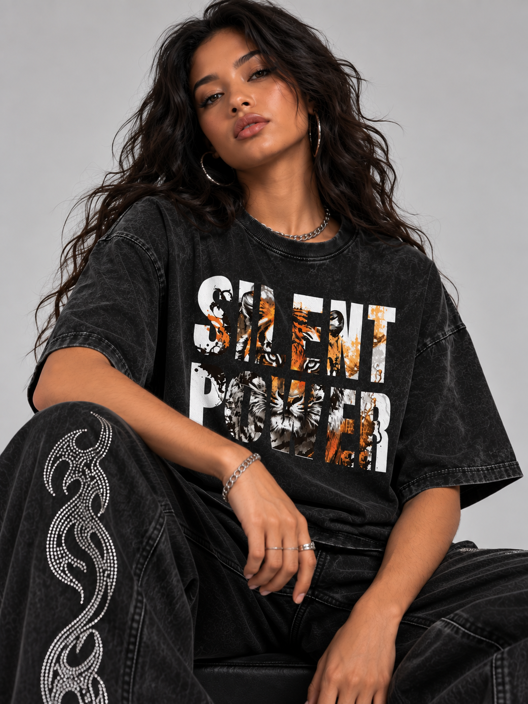 Silent Power - Snow Washed Oversized T-Shirt