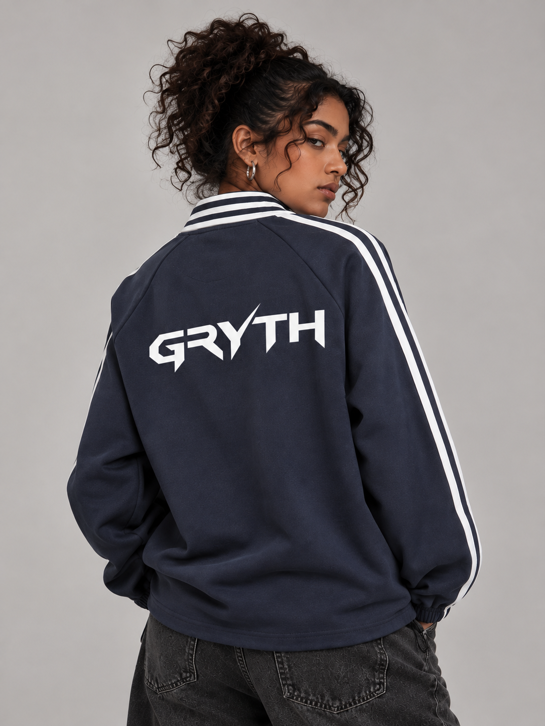 GRYTH Striped Collar Sweatshirt