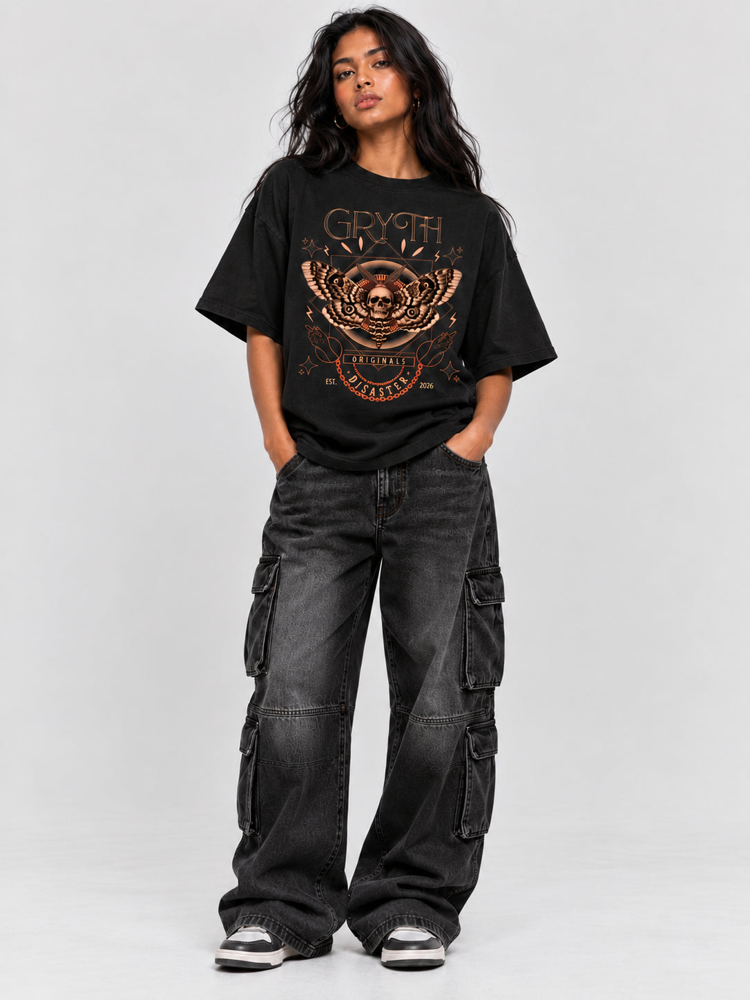 GRYTH BUTTERFLY - Drop Shoulder Cotton T-Shirt