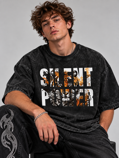Silent Power - Snow Washed Oversized T-Shirt