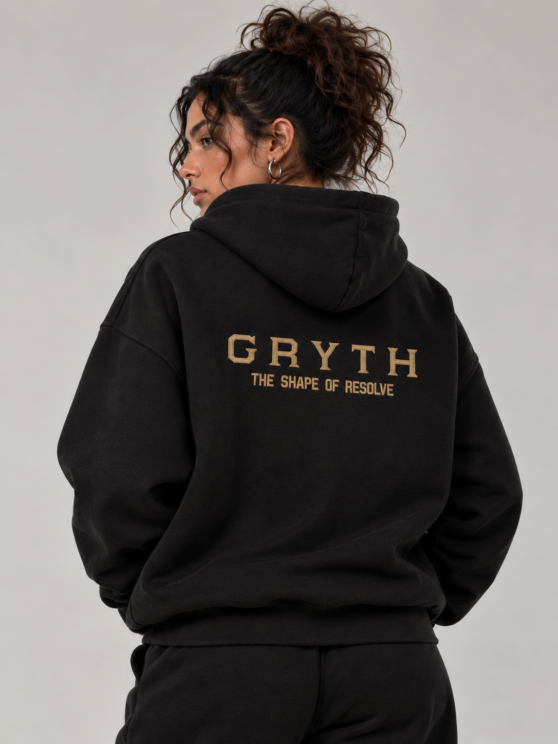 Gold Embroidered - Fleeced Boxy Hoodie