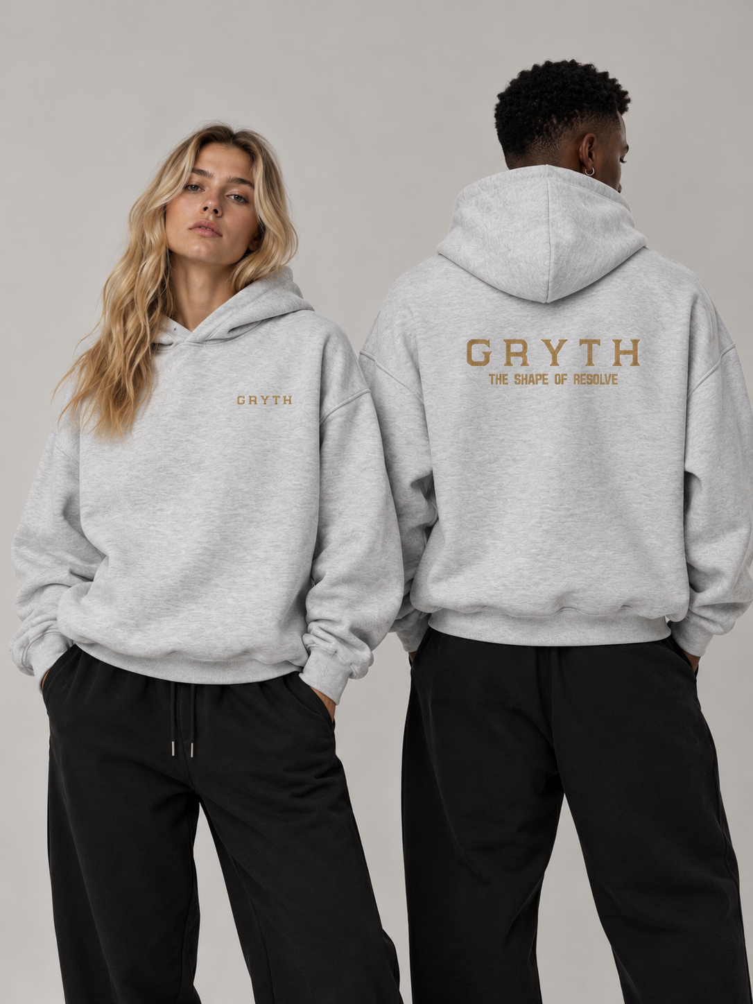 Gold Embroidered - Fleeced Boxy Hoodie
