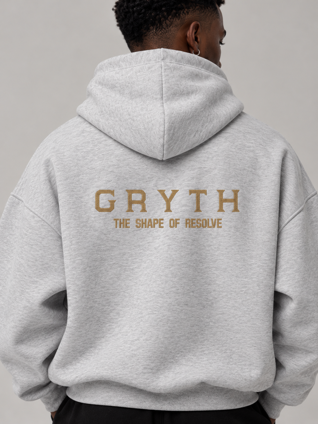 Gold Embroidered - Fleeced Boxy Hoodie